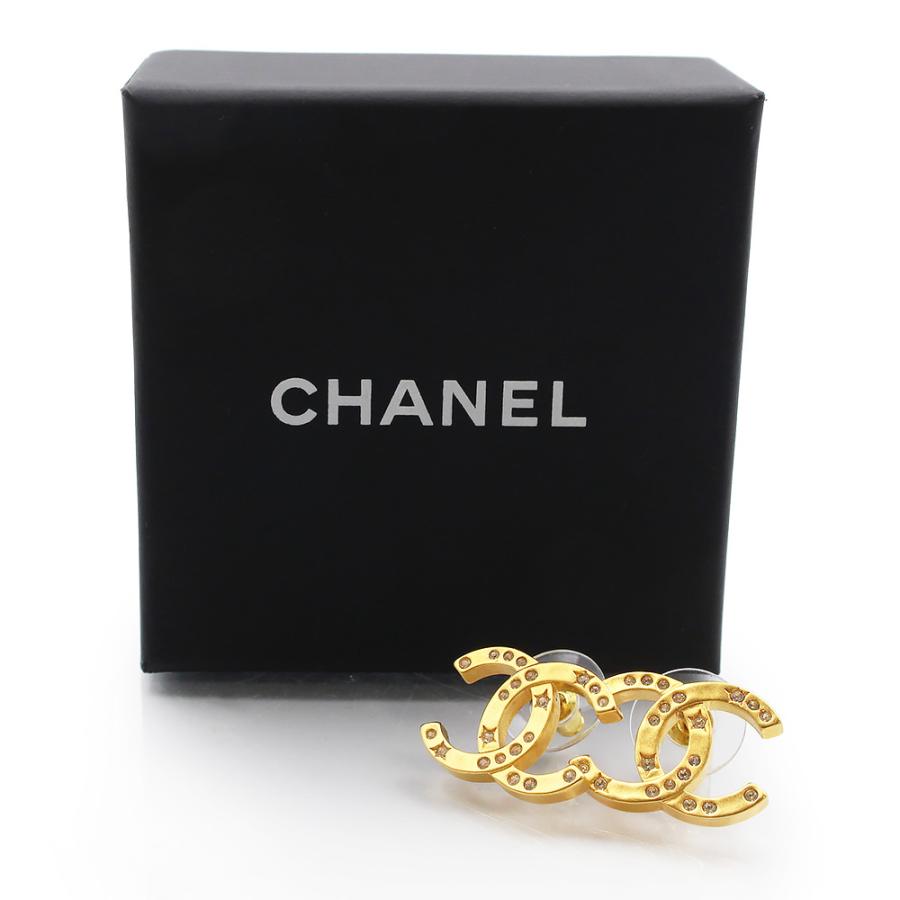 （新品・未使用品）CHANEL シャネル ABE517 ココマーク ラインストーン ゴールド ピアス 箱付の画像