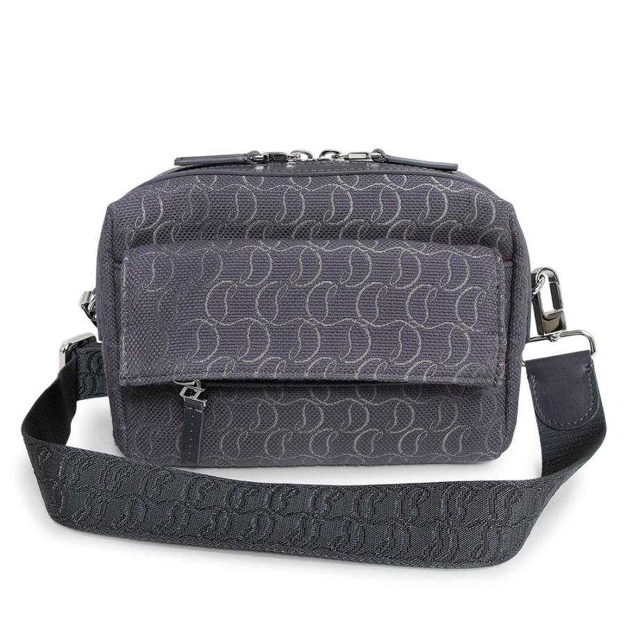 クリスチャンルブタン 1245217 ZIP N FLAP コットン レザー スモーキー グレー ショルダーバッグ 斜め掛け シルバー金具 Christian Louboutin（未使用　展示品） Christian Louboutin（クリスチャンルブタン） （未使用 展示品