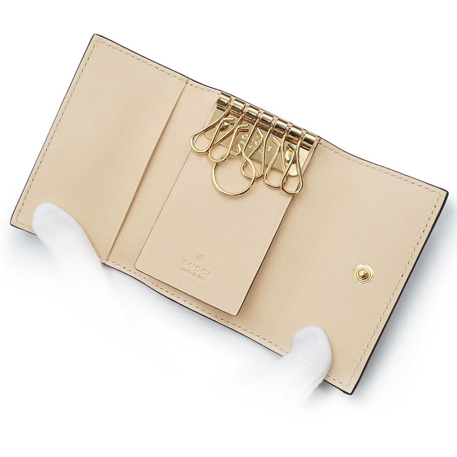 （新品・未使用品）GUCCI グッチ 456118 GGマーモント ダブルG パイソン ベージュ マルチカラー 6連 キーケース エキゾチックレザー ゴールド金具 箱付の画像
