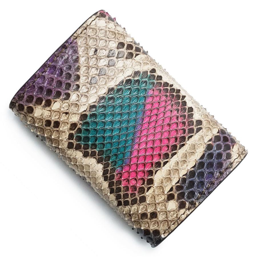 （新品・未使用品）GUCCI グッチ 456118 GGマーモント ダブルG パイソン ベージュ マルチカラー 6連 キーケース エキゾチックレザー ゴールド金具 箱付の画像