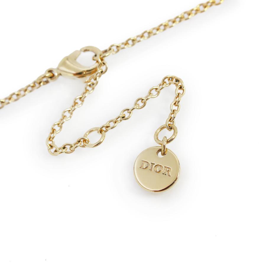 （新品・未使用品）Christian Dior クリスチャンディオール N0717CDLCY クレール ディー リュヌ CDロゴ ラインストーン ゴールド ペンダント ネックレス 箱付の画像