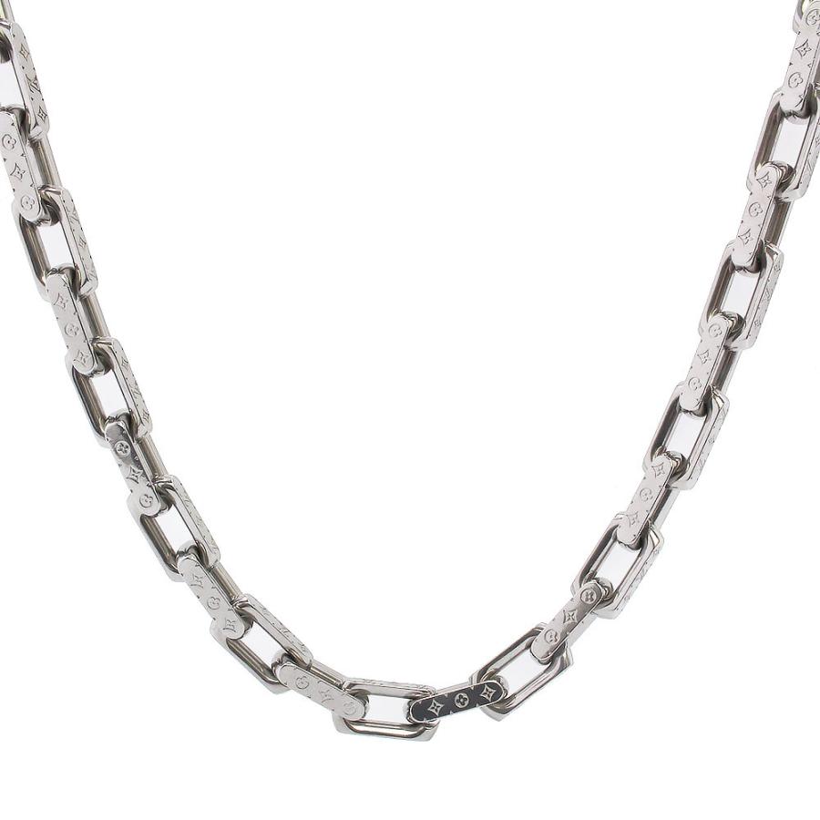 ルイヴィトン LOUIS VUITTON ネックレス チェーン モノグラム メタル シルバー モノグラムパターン M00307 LE4262【中古】 LOUIS VUITTON（ルイ・ヴィトン） （中古）LOUIS VUITTON ルイ