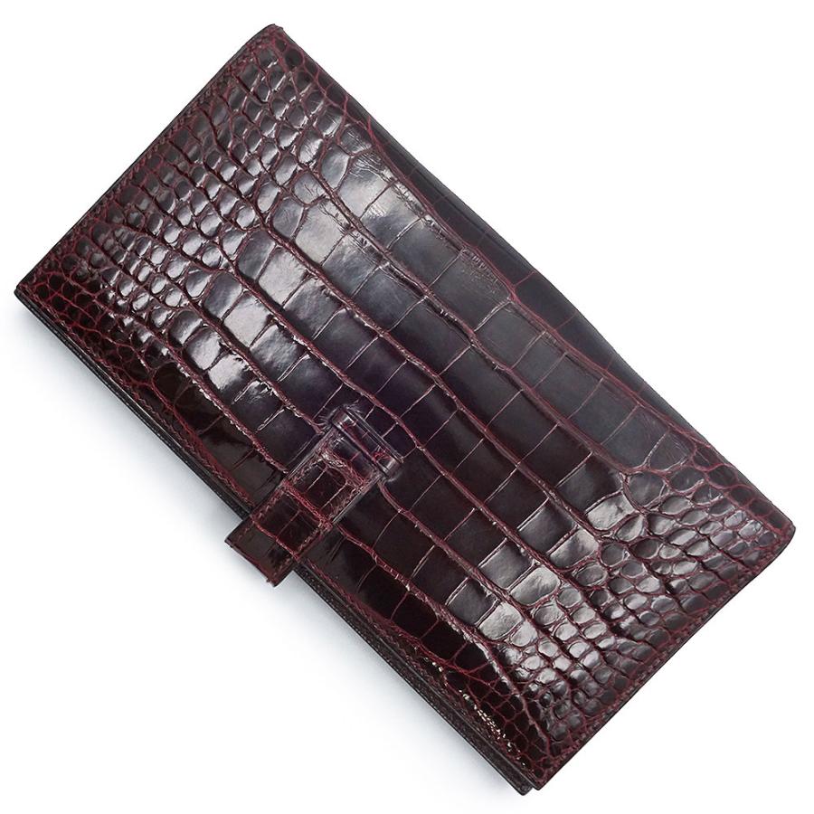【箱付】エルメス ベアン アリゲーター 本クロコダイル 長財布　グリーン HERMES（エルメス） （未使用 展示品）HERMES ベアン クラシック