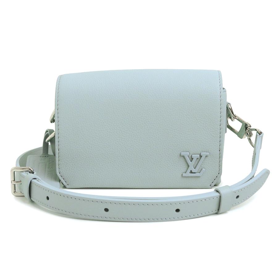 ルイ ヴィトン M82804 ファストライン ウェアラブル ウォレット LV アエログラム カーフスキン Bleu Nuage ブルーニュアーズ ショルダーバッグ 斜め掛け レザー シルバー金具 LOUIS VUITTON（未使用　展示品） LOUIS VUITTON（ルイ・ヴィトン） （未使用 展示品）LOUIS VUITTON