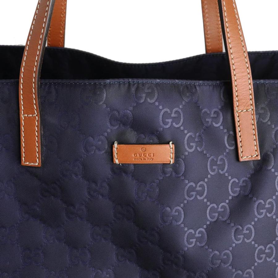 GUCCI（グッチ） （中古）GUCCI 286198 GGナイロン レザー ネイビー