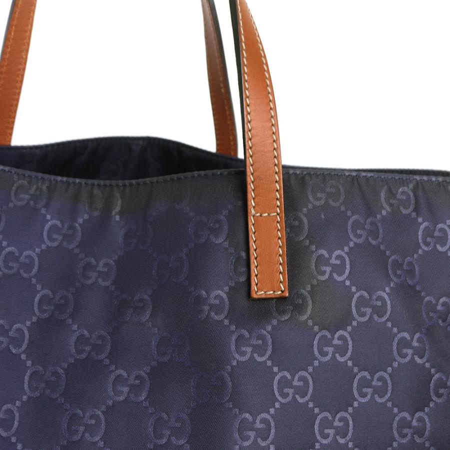 GUCCI（グッチ） （中古）GUCCI 286198 GGナイロン レザー ネイビー