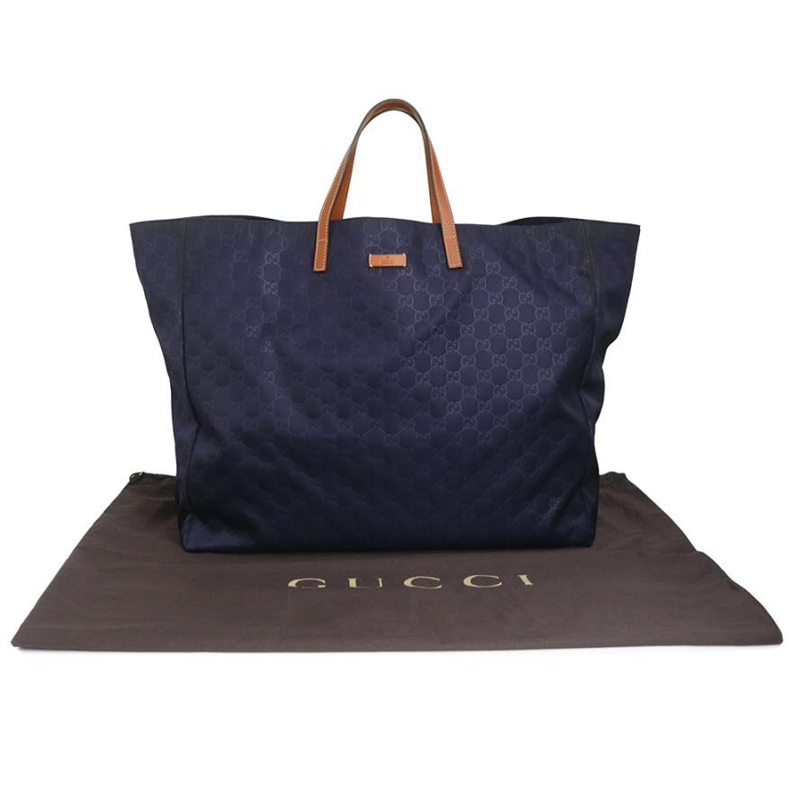 GUCCI（グッチ） （中古）GUCCI 286198 GGナイロン レザー ネイビー