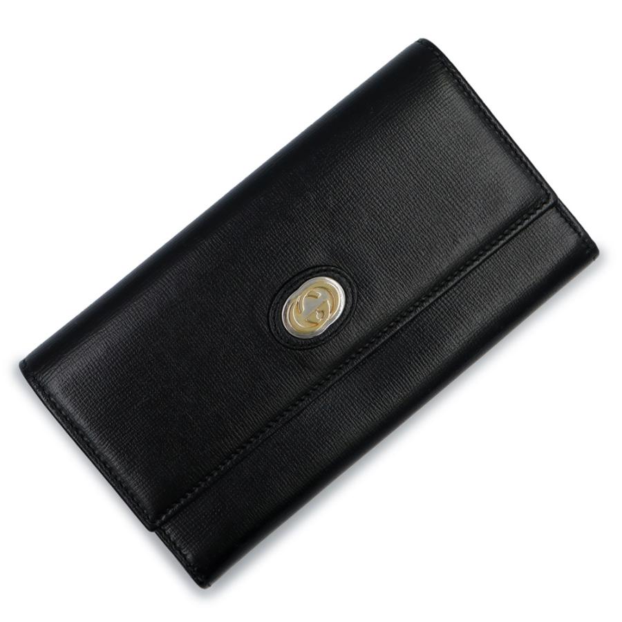 レディース GUCCI グッチ インターロッキングG レザー 長財布 ブラッ