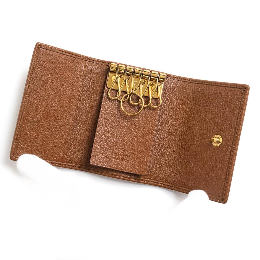 【美品】GUCCI　キーケース　6連　 マーモント　スプリーム　レザー ブラウン GUCCI（グッチ） （新品・未使用品）GUCCI 658636 GGマーモント ダブル