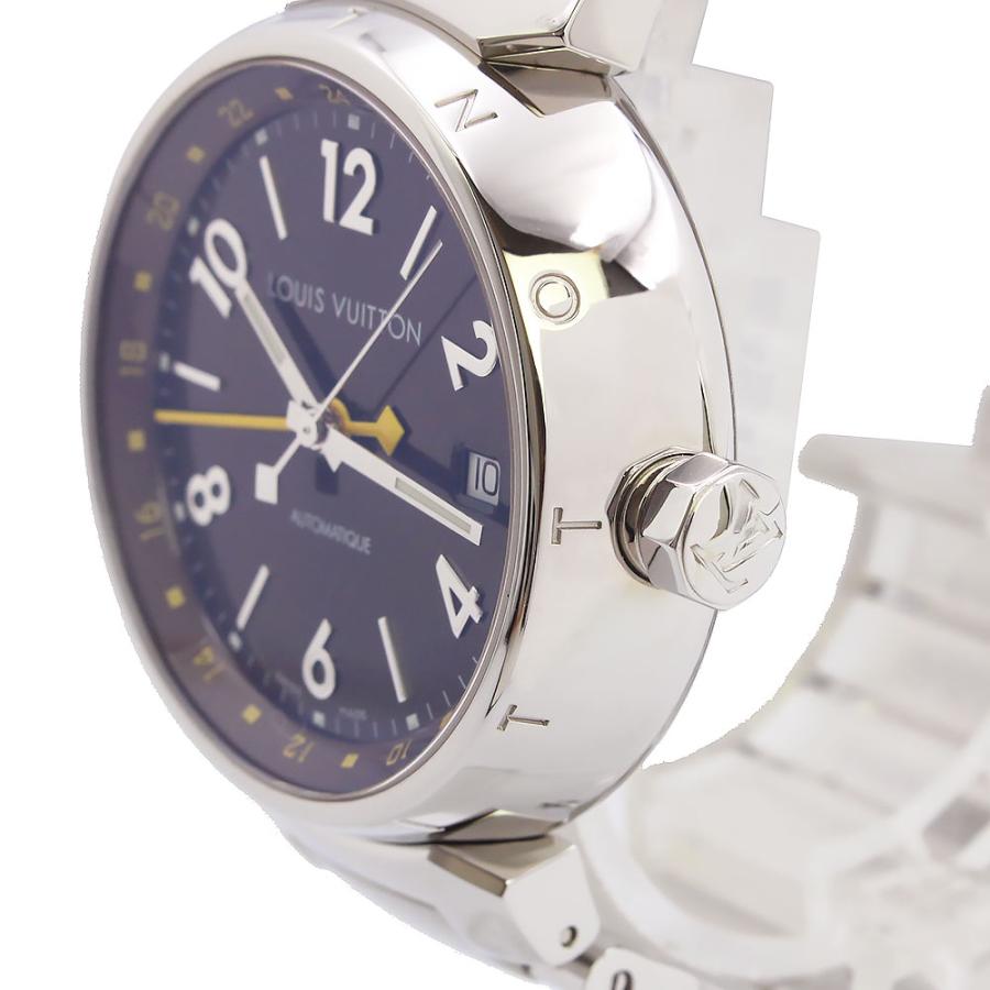 ルイ ヴィトン Q1131 タンブール GMT 自動巻き ステンレススチール シルバー ブラウン 腕時計 ギャラ 保証書 箱付 LOUIS VUITTON（中古） LOUIS VUITTON（ルイ・ヴィトン） （中古）LOUIS VUITTON ルイ