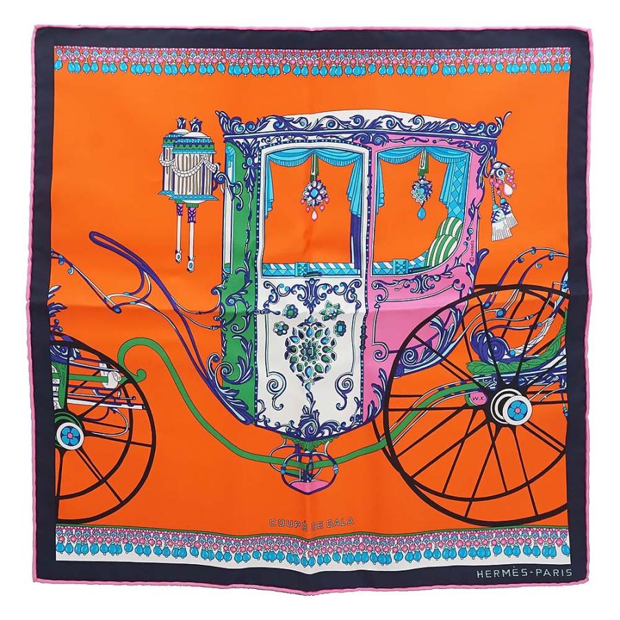 【極美品】エルメスカレ45 ガヴロッシュ BRIDES de GALA オレンジ HERMES（エルメス） （新品・未使用品）HERMES ガヴロッシュ カレ 45