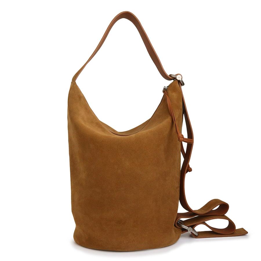 LOEWE ロエベハンドバッグ ブラウン LOEWE（ロエベ） （美品）LOEWE BB22LBMX02 ループバケット ミディアム