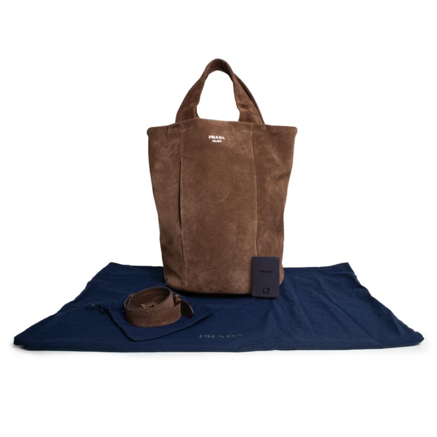 PRADA（プラダ） （美品）PRADA 2VG129 2Way トート スウェード CAFFE