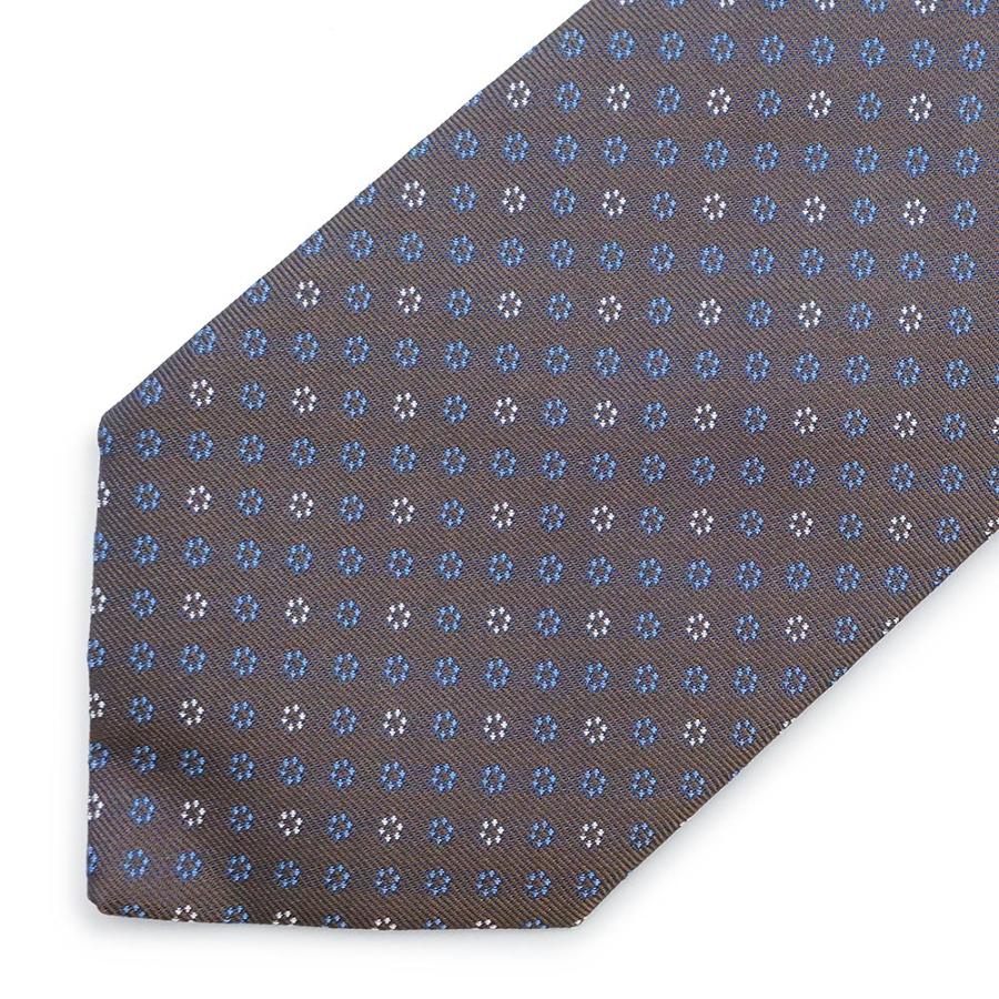 エルメス MYOSOTIS ミオソティス シルク100％ マロン コバルト ブラン ブラウン ネクタイ 8CM 箱付 HERMES（新品・未使用品） HERMES（エルメス） （新品・未使用品）HERMES MYOSOTIS ミオソティス