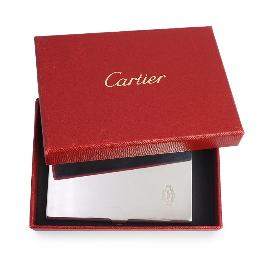 カルティエ 名刺入れ カードケース SV925 Cロゴ スペイン製 箱付き Cartier（カルティエ） （中古）Cartier T1220284 2C ロゴ SV925