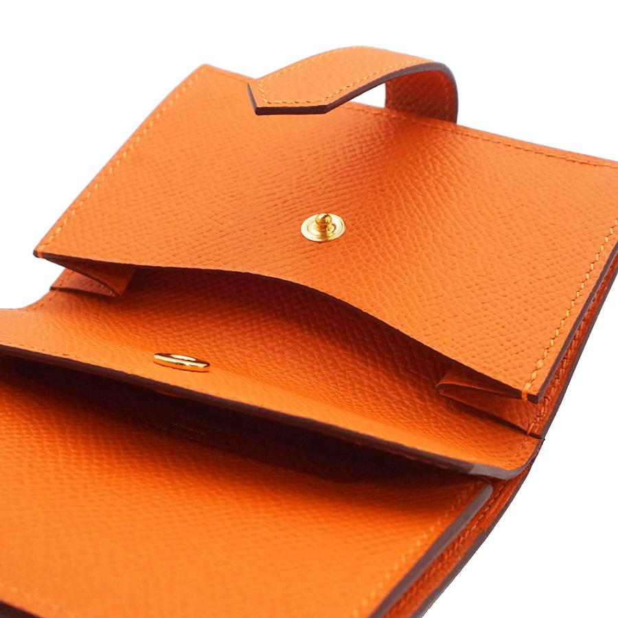 エルメス ベアンミニ オレンジ ヴォーエプソン ゴールド金具 二つ折り財布 HERMES（エルメス） （新品・未使用品）HERMES ベアン ミニ コンパクト