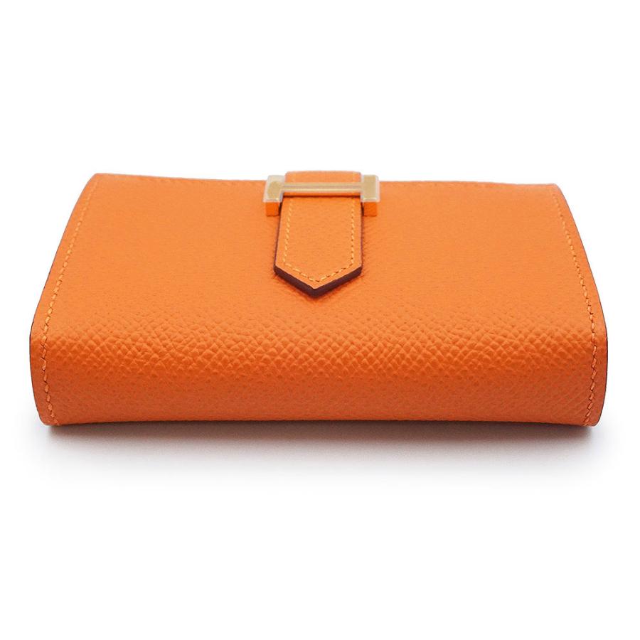 HERMES エルメス ベアン ヴォーエプソン コンパクト二つ折り財布 オレンジ HERMES（エルメス） （新品・未使用品）HERMES ベアン ミニ コンパクト