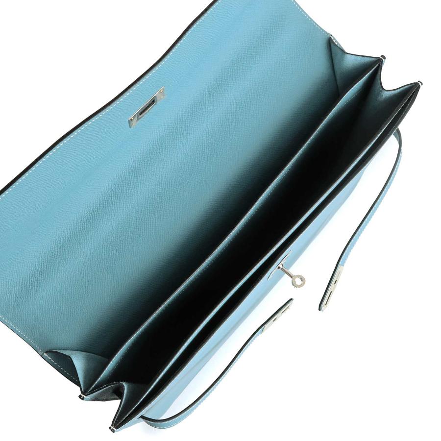 HERMES エルメス ケリーデペッシュ38 ブルージーン シルバー金具　刻印有 HERMES（エルメス） （未使用保管品）HERMES ケリー デペッシュ 38