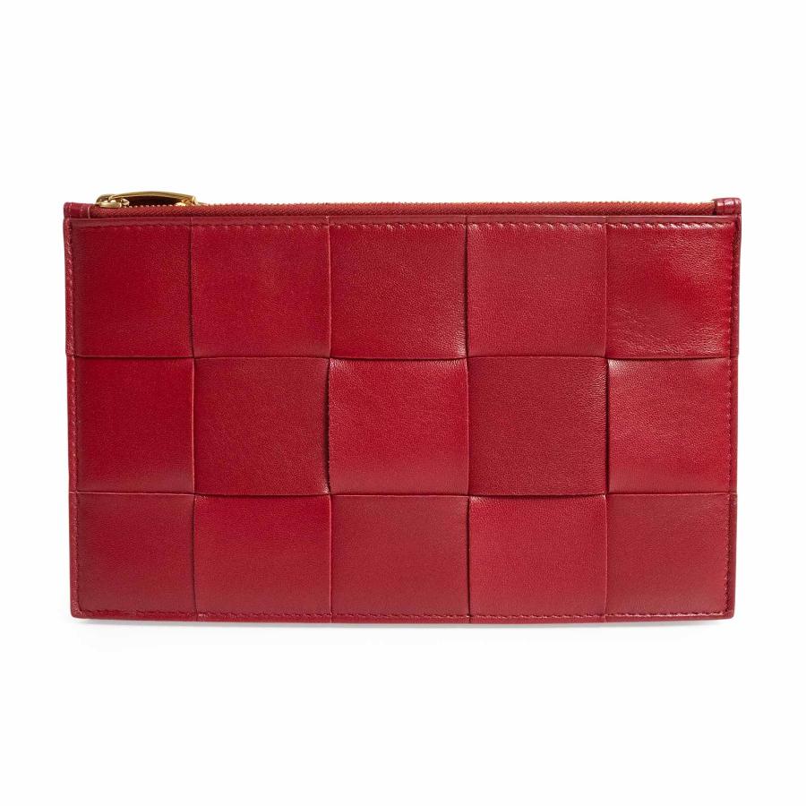 ボッテガヴェネタ マネークリップ イントレチャート レザー ワインレッド 箱付き BOTTEGA VENETA（ボッテガ・ヴェネタ） （未使用 展示品）BOTTEGA