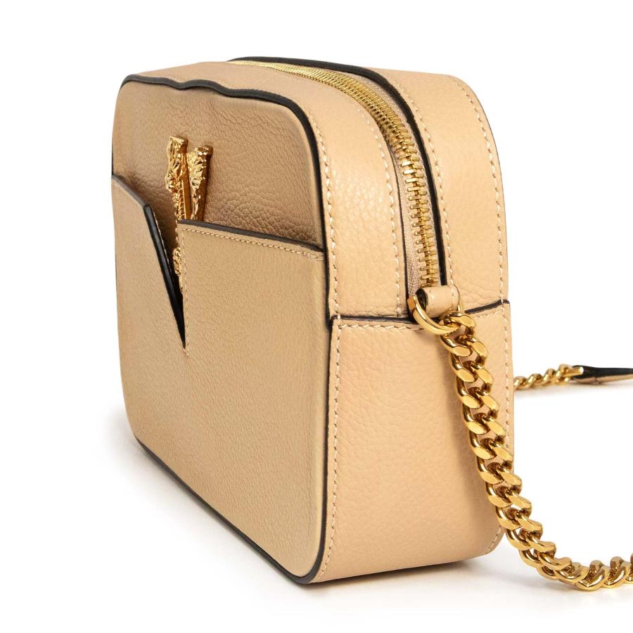 Versace ヴィルトゥス キルティング ナッパ レザー ポーチ 未使用 展示品）VERSACE ヴェルサーチ 1002872 ヴィルトゥス レザー