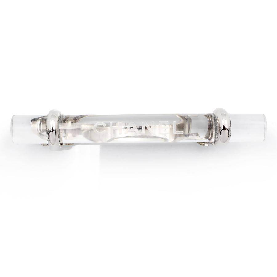 CHANEL（シャネル） （美品）CHANEL ロゴ クリア シルバー バレッタ 髪