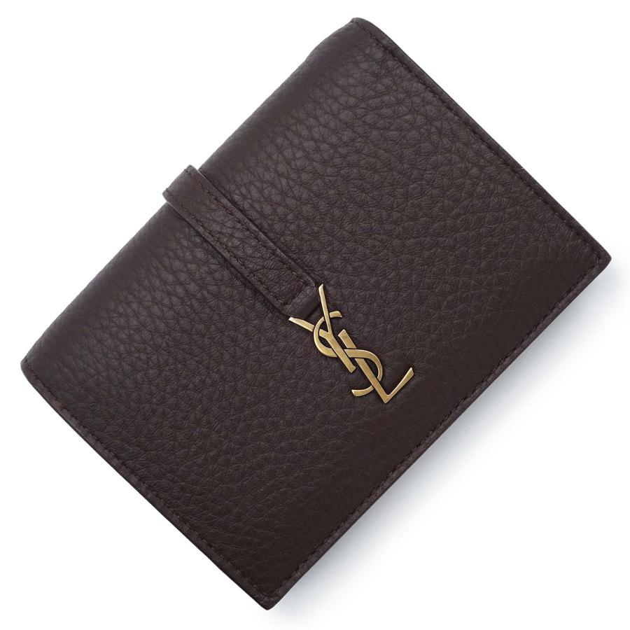 ◇美品◇サンローラン　金具　二つ折り財布　スムースカーフレザー　ブラック SAINT LAURENT （新品・未使用品）SAINT サンローラン A002BE 日本限定