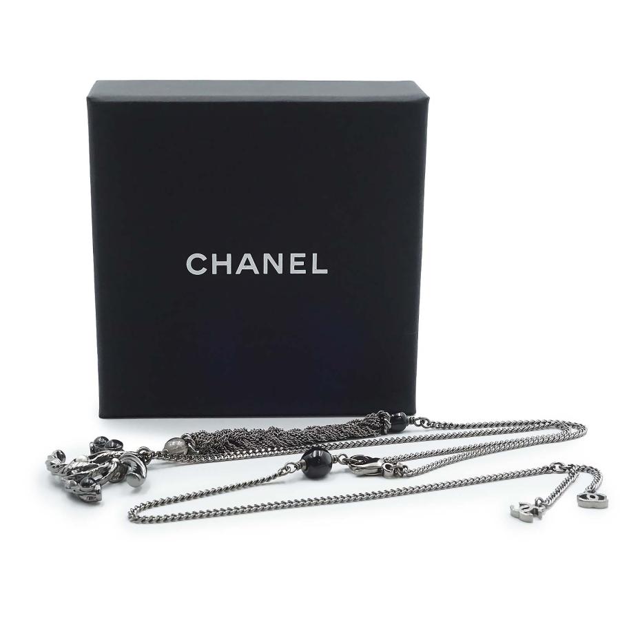 シャネル 25C パール ココマーク ネックレス シルバー CHANEL（シャネル） （新品同様品）CHANEL ココマーク パール ダーク