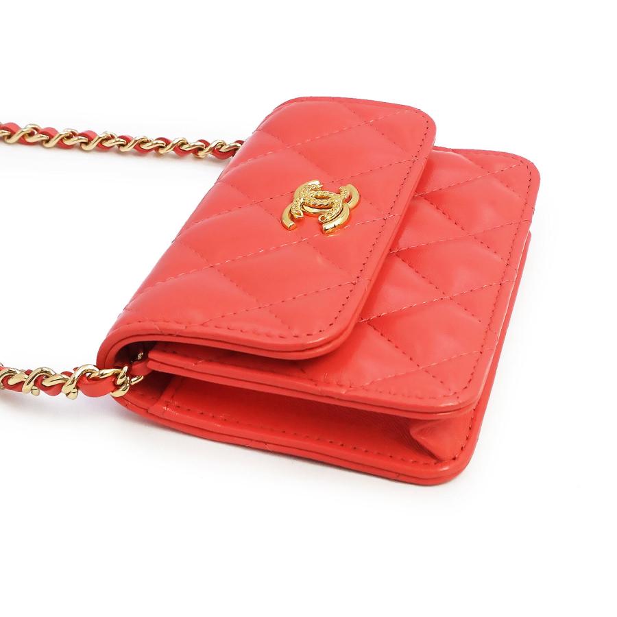 【希少 良品】シャネル ジッピーウォレット マトラッセ ココマーク レザー 赤系 CHANEL（シャネル） （新品・未使用品）CHANEL マトラッセ ココマーク
