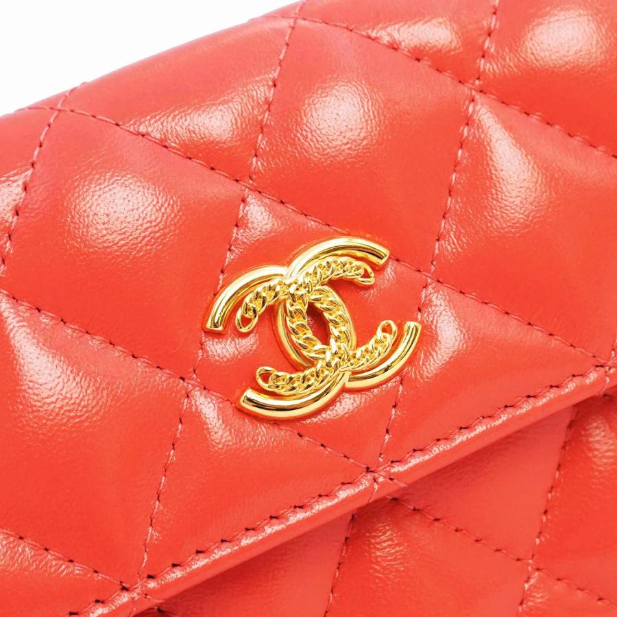 CHANEL シャネル　限定　マトラッセ キルティング　トマトオレンジ　ラム CHANEL（シャネル） （新品・未使用品）CHANEL マトラッセ ココマーク