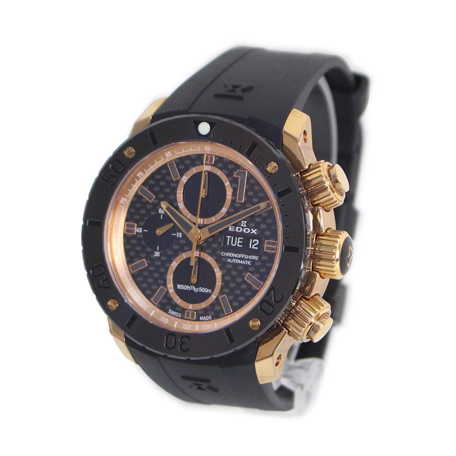 【即出荷】 クロノオフショア1 ラバー ステンレススチール EDOX （未使用　展示品）エドックス クロノグラフ メンズ 01114-37R-NIR4 黒 ブラック 腕時計 オートマティック 腕時計