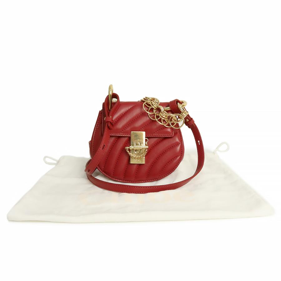 【美品】Chloé クロエ　Drewドリュー　ショルダーバッグ レッド Chloe（クロエ） （新品・未使用品）クロエ ドリュー 2WAY ナノ