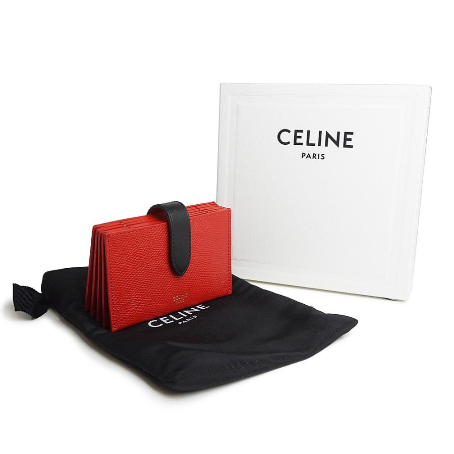新品・未使用品)セリーヌ CELINE アコーディオン カードホルダー 名刺入れ 定期入れ パスケース カーフスキン レザー レッド ブラック 赤 黒 10B693BRU 箱付 :200097725018:ブランドシティ 通販 セリーヌアコーディオン式カードケース