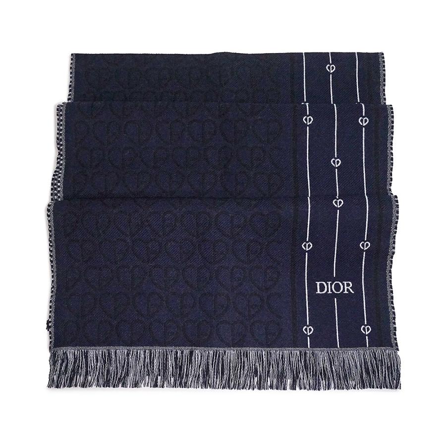 未使用保管品）ディオール DIOR エシャルプ ロゴ マフラー ウール100  