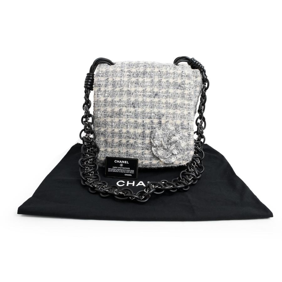 CHANEL （美品）シャネル カメリア レザー チェーン ショルダーバッグ 