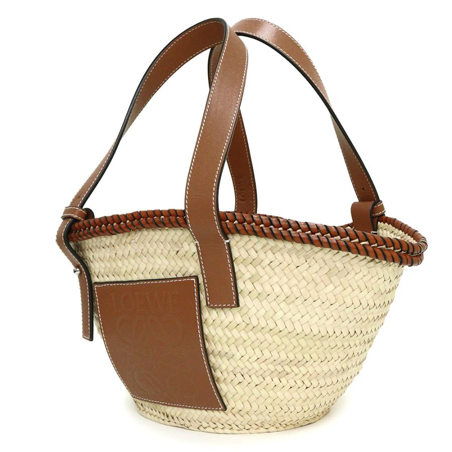 新品・未使用品)ロエベ LOEWE インレイ バスケットバッグ スモール かご ハンドバッグ ラフィア カーフスキン レザー ナチュラル タン 茶 A223S93X17 :200100237018:ブランドシティ 通販 本日最終値下げ 新品未使用スモール カゴバッグ ラフィア ロエベ