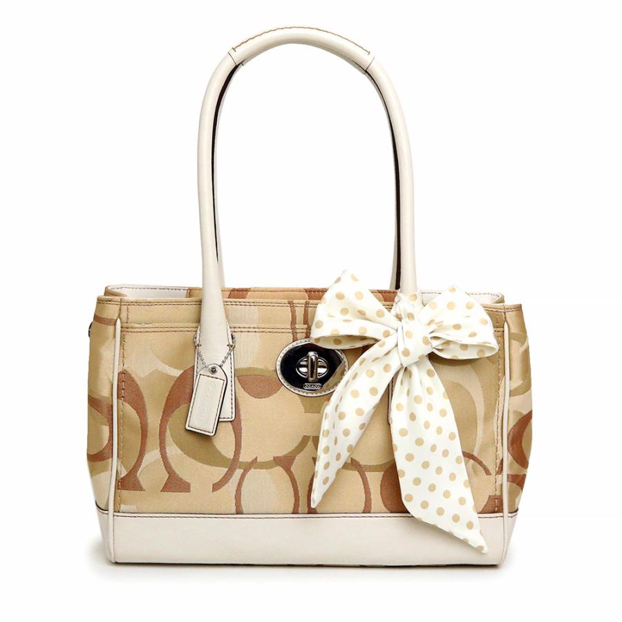 COACH コーチ オプティックシグネチャーゴールドハンドバッグ美品