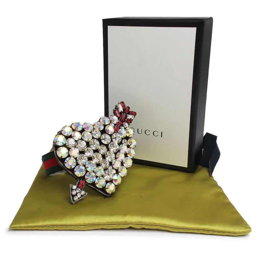 （新品・未使用品）グッチ GUCCI ピアスドハート ビジュー シェリーライン キャット ブレスレット クリスタル ウェブグログラン グリーン レッド 緑 赤 493011｜brandbrand｜02