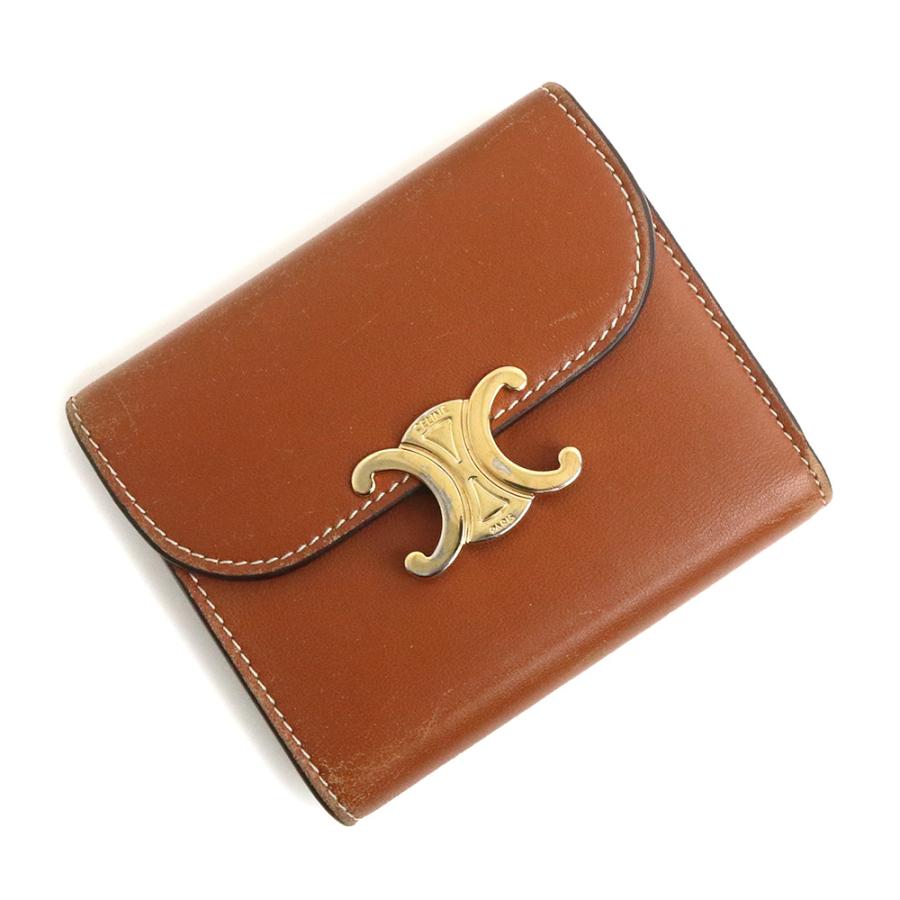 中古】セリーヌ CELINE トリオンフ スモールフラップ ウォレット 