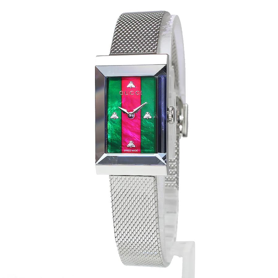 未使用 展示品)グッチ Gフレーム ビー クォーツ レディース 腕時計  