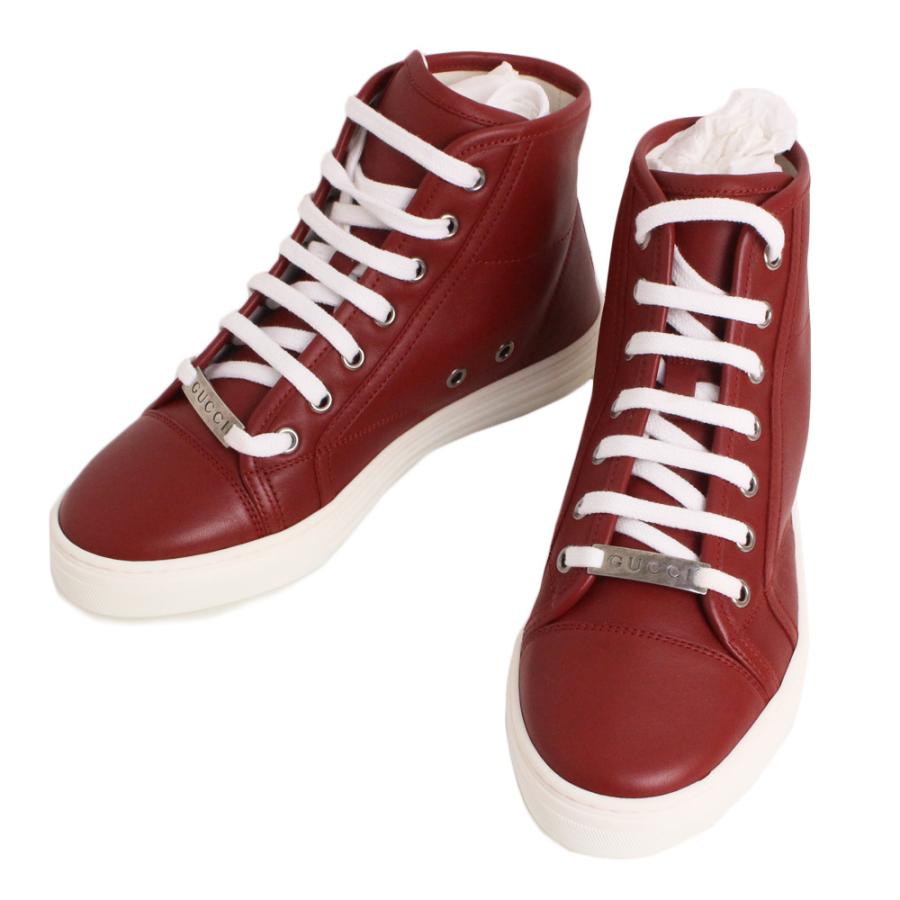 新品 未使用品 グッチ レザー ハイカット スニーカー シューズ レディース 34 1 2 レッド 赤 箱付 Mbgu ブランドシティ 通販 Yahoo ショッピング