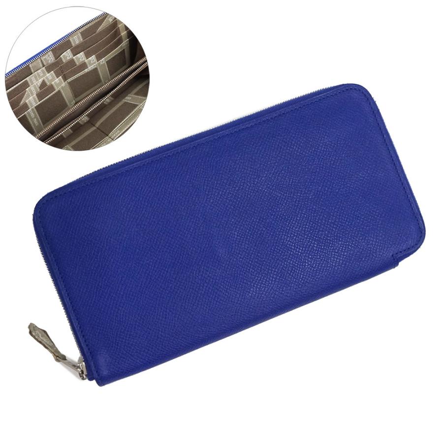 HERMES エルメス アザップロング シルクイン 長財布 ブルー 青 D刻印☆