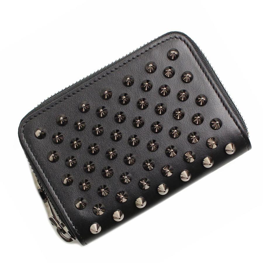 正規販売店 新品 未使用品 クリスチャンルブタン パネトーネ ロックスタッズスパイク レザー コインケース ブラック お歳暮 Gestion Etechnologies Shop