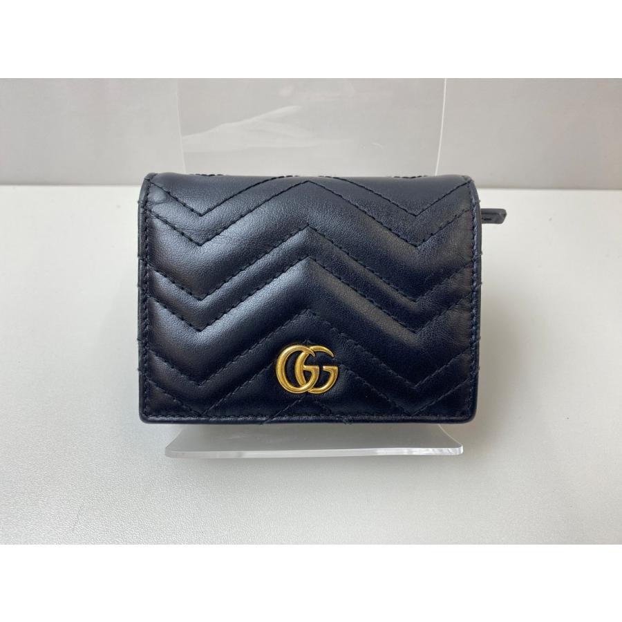 グッチ GUCCI GGマーモント コンパクトウォレット レザー 2つ折り財布 