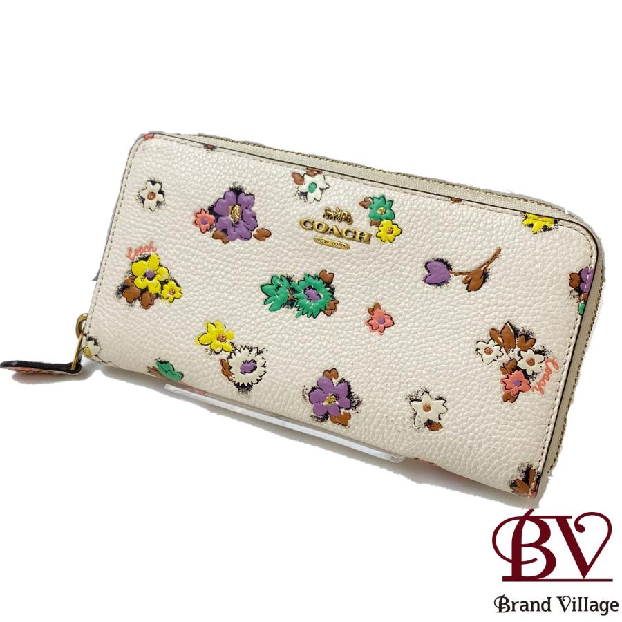 新品COACH ロング ジップ アラウンド ウォレットフローラル プリント長財布 ☆SALE COACH スペースド フローラル フィールド プリント ロング