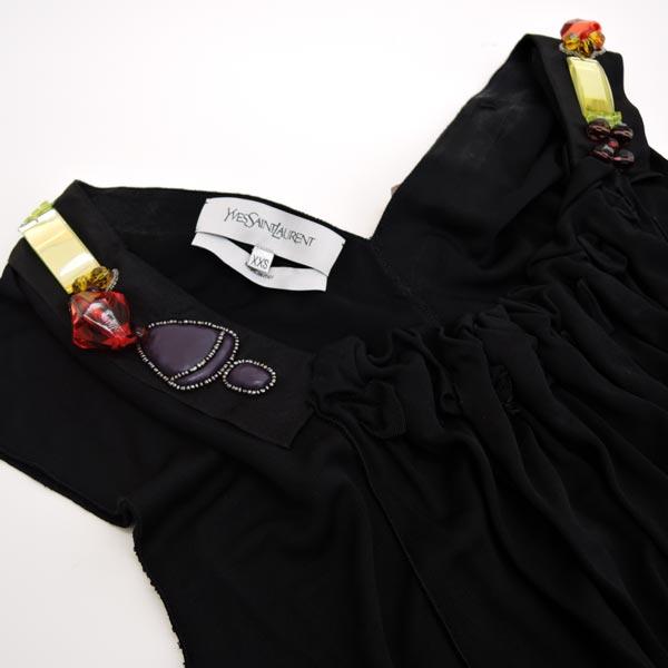 Yves Saint Laurent 美品 イヴサンローラン ビジュー ドレス 