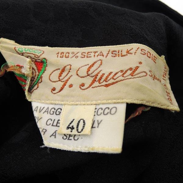 オールドグッチ GUCCI ヴィンテージ シルク フリル ブラウス size40 