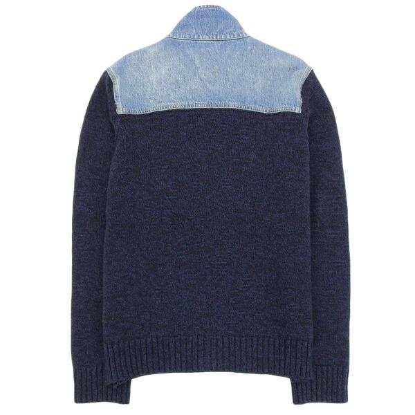 超美品 ディーゼル DIESEL ニット デニム 切り替え ジャケット メンズ 