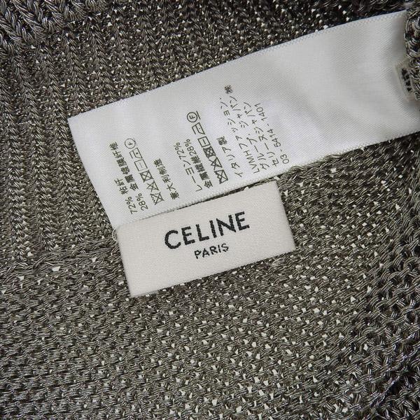 美品 セリーヌ CELINE エディ期 かぎ編み 長袖 ニット レディース ブロンズ sizeM Y03128の画像