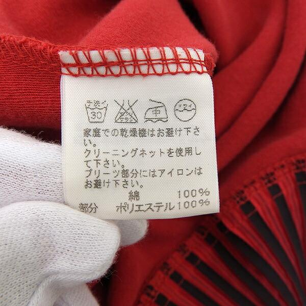 美品 ISSEY MIYAKE FETE イッセイミヤケ フェット IF64JH501 2 裾サイドジップ プリーツ ノースリーブ ワンピース レッド YB0065_6