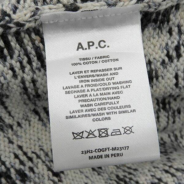 J.W.ANDERSON JWアンダーソン A.P.C セーター COGFT-M23177 XL 長袖 ニット 総柄 ホワイト×ネイビー系 YB0166